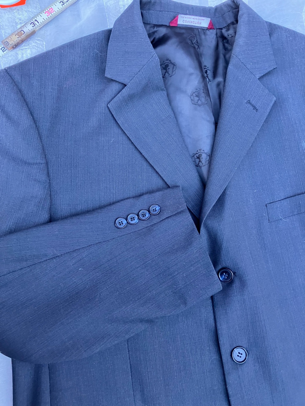Covington wool blend eco-polyester men’s suit jacket 48R dark gray